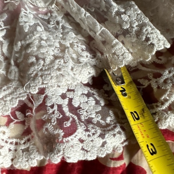 Umgee XL Victorian inspired pink swing tank top with ivory lace bottom. NWOT - Picture 5 of 6